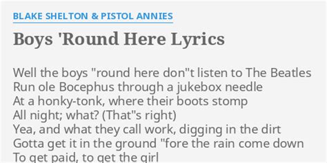 boys round here lyrics|Blake Shelton